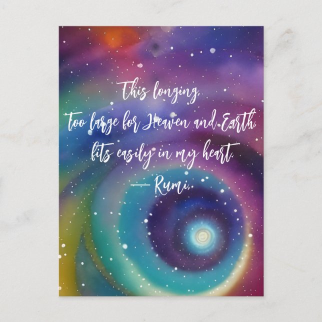 This Longing Rumi Quote Celestial Postcard (Front)