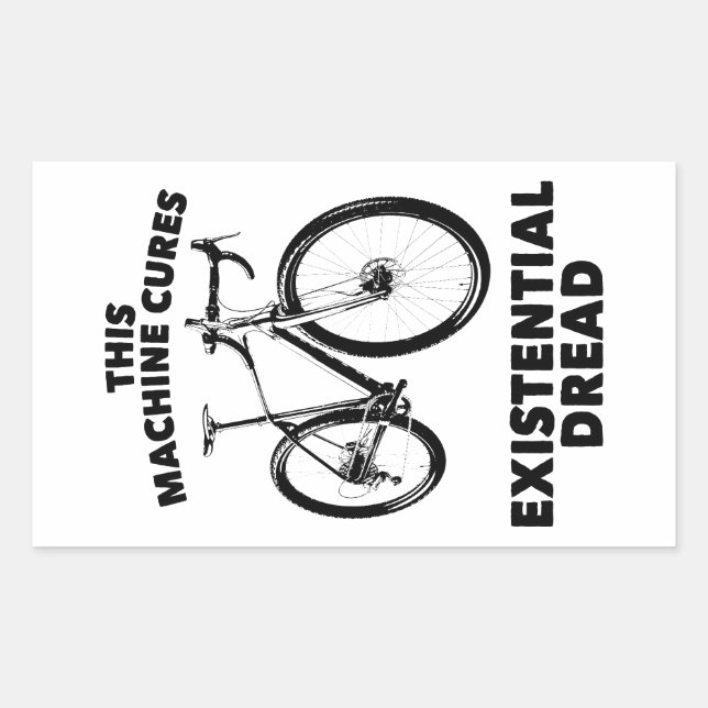 This Machine Cures Existential Dread Bicycle Rectangular Sticker (Front)