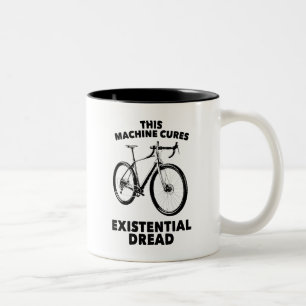 This Machine Cures Existential Dread Bicycle Two-Tone Coffee Mug