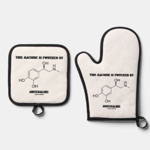 This Machine Is Powered By Adrenaline Molecule Oven Mitt & Pot Holder Set