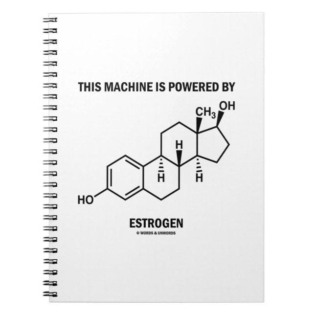 This Machine Is Powered By Oestrogen (Molecule) Notebook (Front)