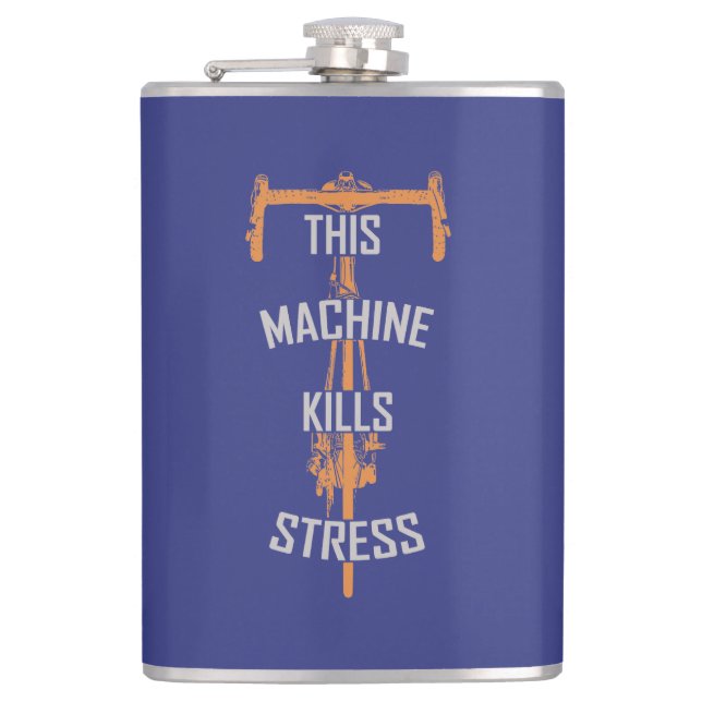 This Machine Kills Stress Hip Flask (Front)