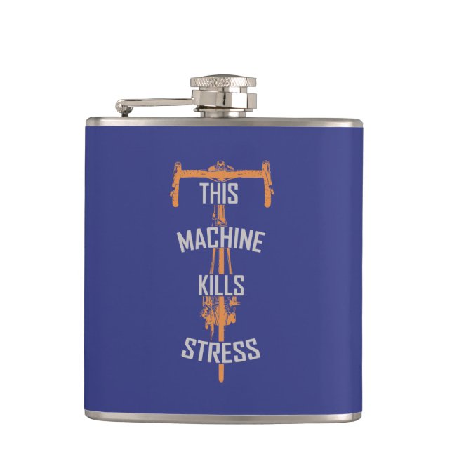 This Machine Kills Stress Hip Flask (Front)