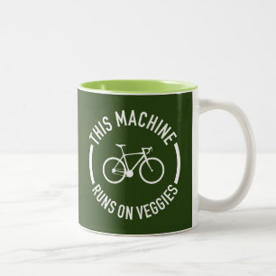 This Machine Runs On Veggies Bicycle Two-Tone Coffee Mug