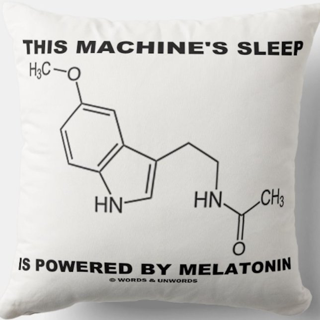 This Machine's Sleep Is Powered By Melatonin Cushion (Biochemistry attitude throw pillow for anyone who takes melatonin)