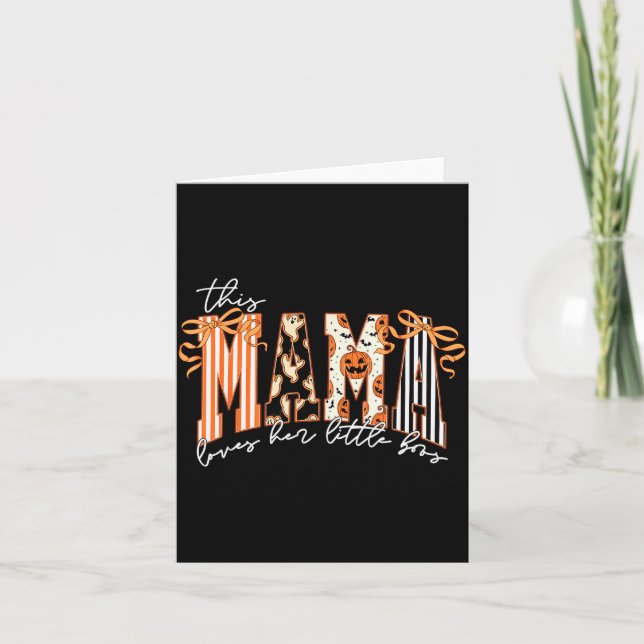 This Mama Loves Her Boos Cute Soky Halloween Mama  Card (Front)
