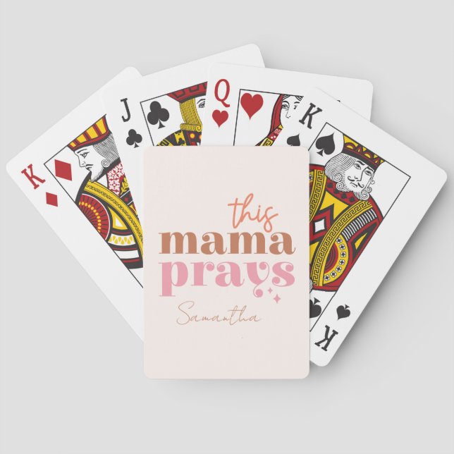  This Mama Prays - Rustic Boho Design Playing Cards (Back)