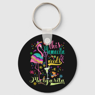 This Mamacita Needs A Margarita Cinco De Mayo Pink Key Ring