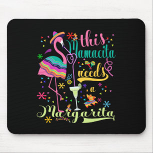 This Mamacita Needs A Margarita Cinco De Mayo Pink Mouse Pad