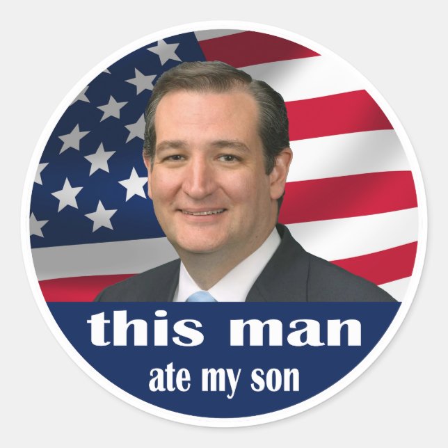 this man ate my son classic round sticker (Front)