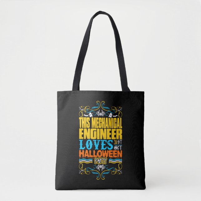 This Mechanical Engineer Loves 31st Oct Halloween Tote Bag (Front)