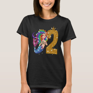 This Mermaid Is 2 Years Old Cute Mermaid 2nd Birth T-Shirt