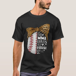 This Mima Loves Her Baseball Boy Mother's Day Leop T-Shirt