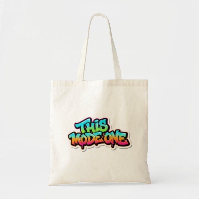 This Mode One Colourful Graffiti Typography Tote Bag (Front)