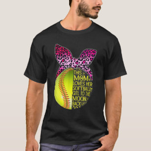 This Mom Loves Her Softball Leopard Bandana Mother T-Shirt