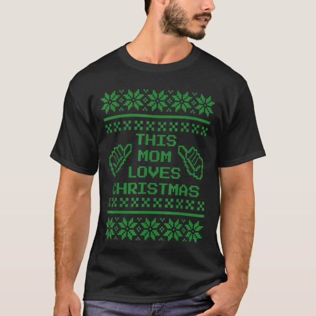 This Mum Loves Christmas Ugly Sweater Pattern Pixe (Front)