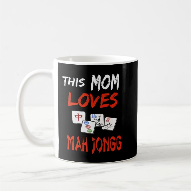 This Mum Loves Mah Jongg  Fun Tile Game apparel's  Coffee Mug (Left)