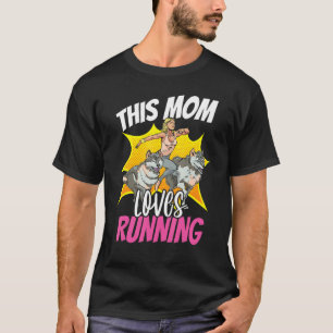 This Mum Loves Running Wolf Husky Jogging Mother R T-Shirt