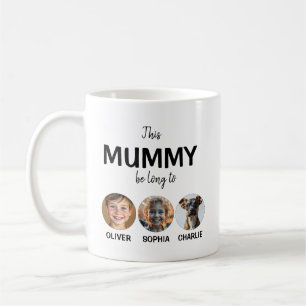 This Mum Mummy Belongs To, Kids Face 3 Photos Coffee Mug