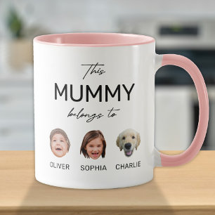 This Mum Mummy Belongs To, Kids Face 3 Photos Mug