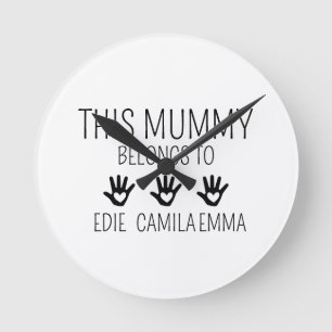 This Mummy Belongs, Custom Mama , Personalised Mum Round Clock