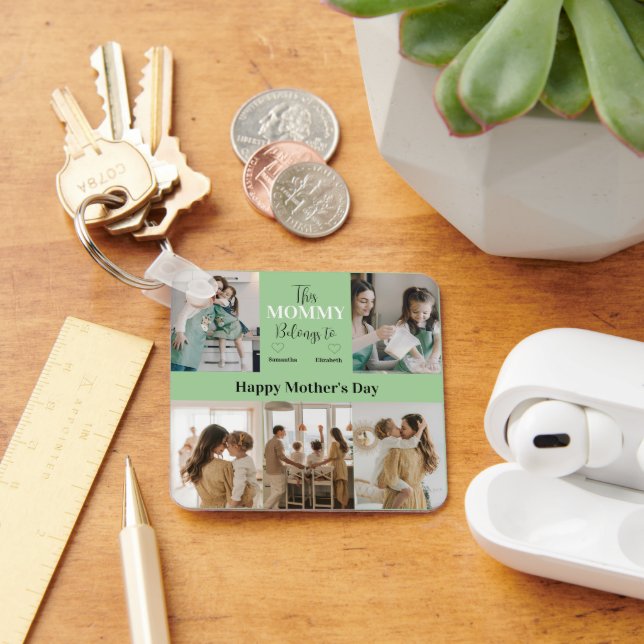 This Mummy Belongs To – Personalised Photo |  Key Ring (Desk)