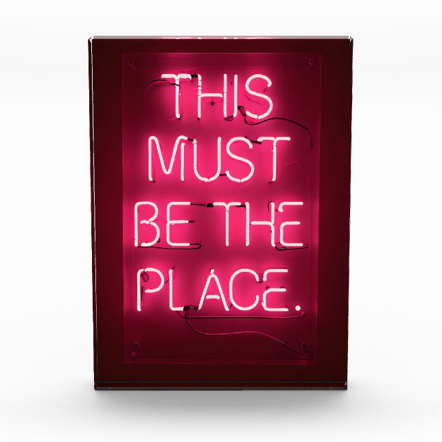 'This Must Be the Place' Acrylic Home Decor Block (Front)
