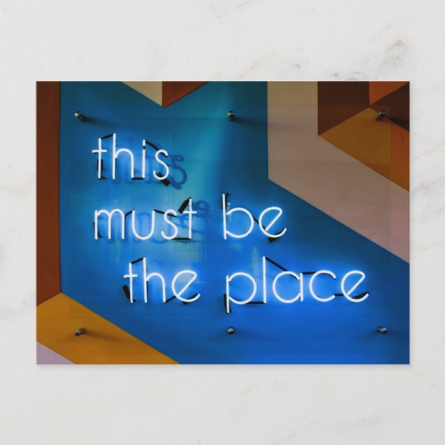 This must be the place NEON Sign Funny Postcard (Front)