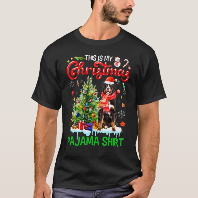 This My Christmas Pajama   Bernese Mountain Santa  T-Shirt (Front)