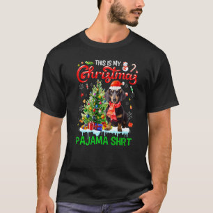 This My Christmas Pajama  Dachshund Scarf Santa Xm T-Shirt
