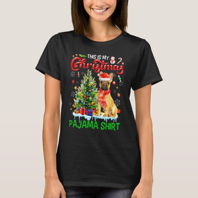 This My Christmas Pajama   French Bulldog Scarf Sa T-Shirt (Front)