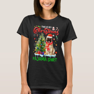 This My Christmas Pajama Pug Scarf Santa Xmas T-Shirt