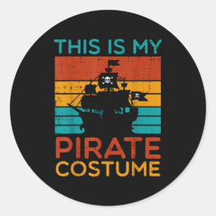 This My Rate Costume Retro Halloween Men Boys Kids Classic Round Sticker
