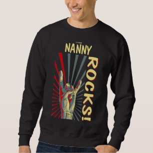 This Nanny Rocks Vintage Retro Concert 70s 80s Fun Sweatshirt