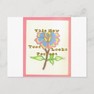 This New Year Looks Perfect Floral Text Art Print Postcard