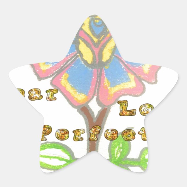 This New Year Looks Perfect Floral Text Art Print Star Sticker (Front)