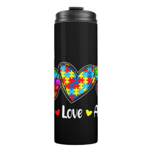 This Novelty Poppin With Sayings "Peace Love Autis Thermal Tumbler