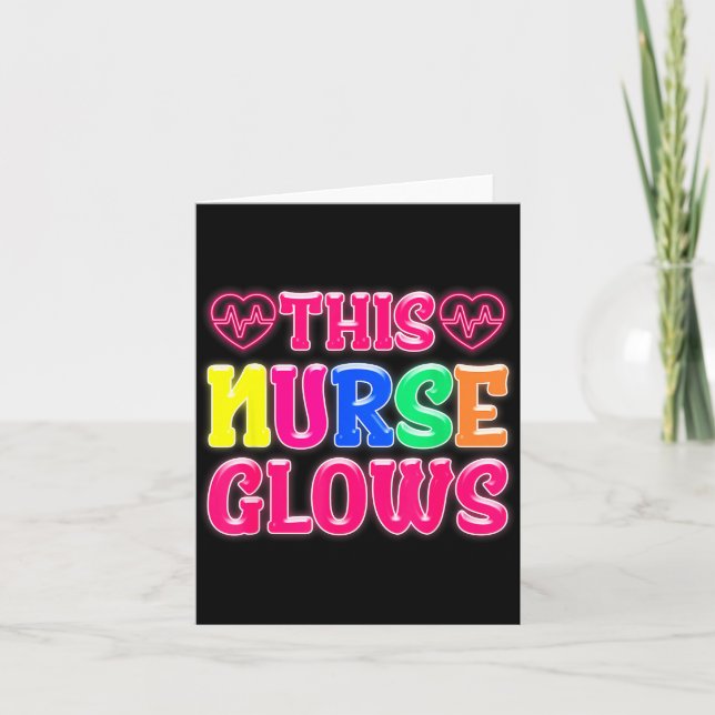 This Nurse Glows Nursing Glow Retro  Card (Front)