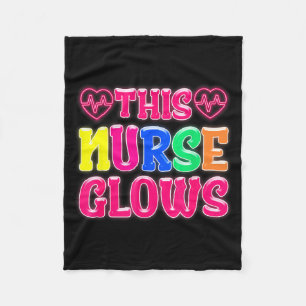 This Nurse Glows Nursing Glow Retro Fleece Blanket