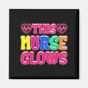 This Nurse Glows Nursing Glow Retro  Magnet