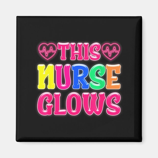 This Nurse Glows Nursing Glow Retro  Magnet (Front)