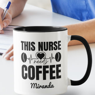 This Nurse Needs Coffee Personalised  Mug