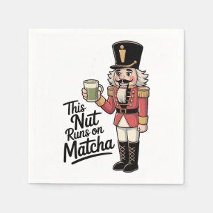 This Nut Is Running on Matcha Christmas Nutcracker Napkin