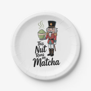 This Nut Runs on Matcha Christmas Nutcracker Paper Plate