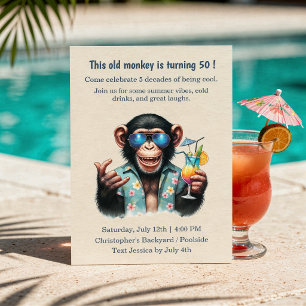  This Old Monkey is 50 Funny 50th Birthday  Invitation