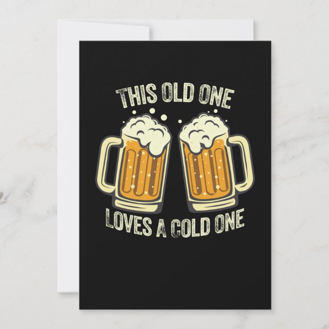 This Old One Loves A Cold One Invitation (Front)