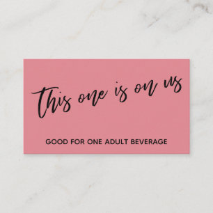 This One is On Us Casual Strawberry Drink Ticket Enclosure Card