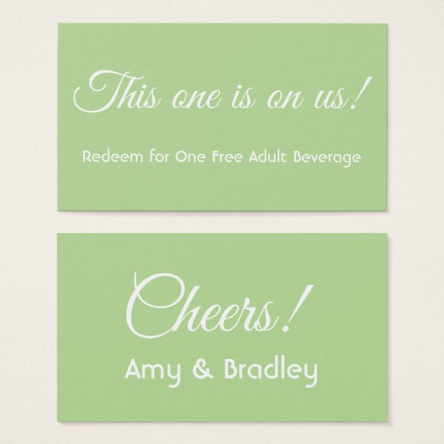 This One is on Us, Celery Green Drink Ticket (Front & Back)