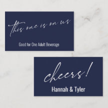 This One is On Us Navy Blue Drink Ticket