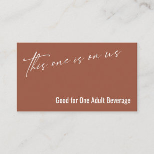 This One is On Us Terracotta Drink Ticket Enclosure Card